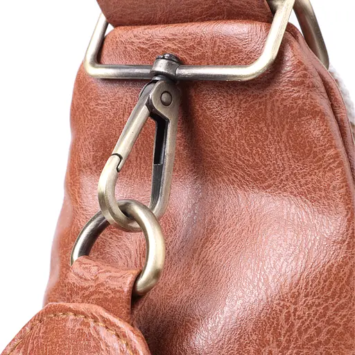 Женская сумка Vintage из экокожи с акцентом на текстильном ремне 18х33х10 см sum0026946 - фото 6