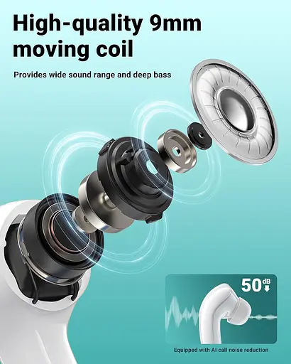 Наушники TWS Acefast T9 porcelain white - фото 4