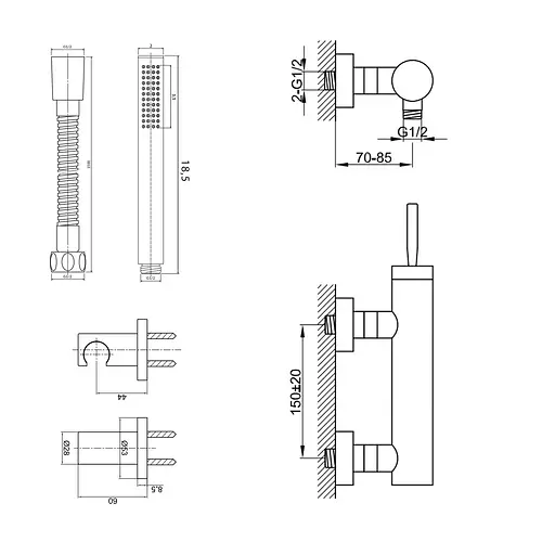Смеситель для душа Kohlman Maxima chrome настенный KPL-QW120M Хром - фото 2