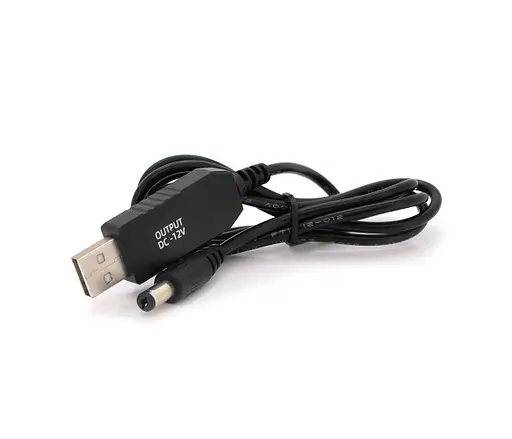 Кабель живлення для роутера USB to DC 5.5 - 2.5 мм вихід 12V - фото 2
