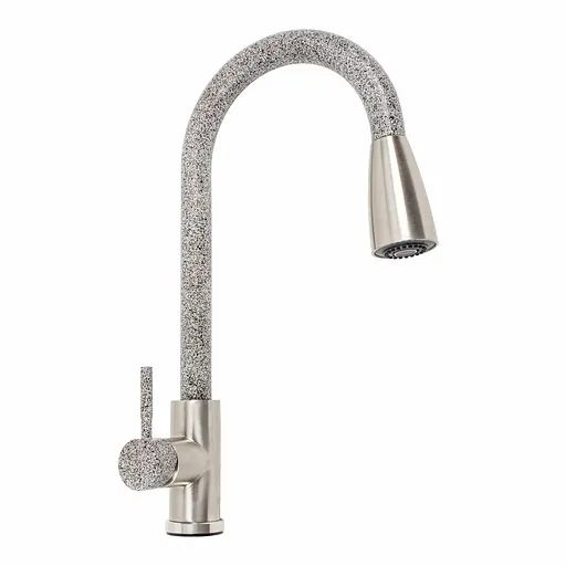 Смеситель для кухни с выдвижным изливом Platinum KT 8203 (8614) микс Комби Графит - фото 1