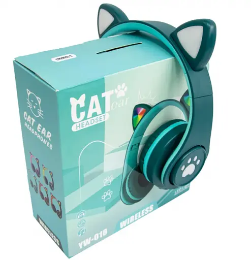Бездротові дитячі навушники CAT EAR YW-018 з котячими вушками з підсвічуванням - фото 1