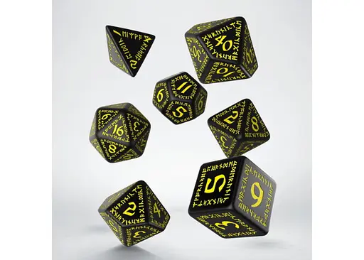 Набір кубиків Runic Black & yellow Dice Set , 7 шт. (SRUN07) - фото 2