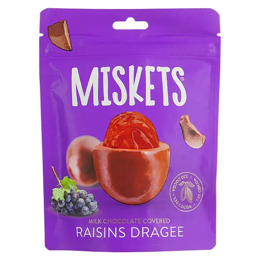 Драже Miskets з родзинками в молочному шоколаді 70 г