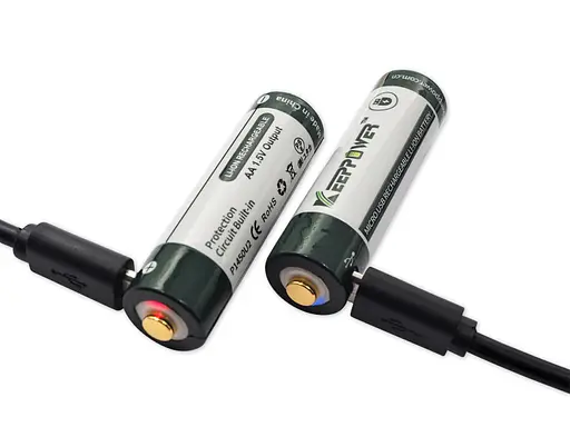 Акумулятор Keeppower AA 14500 1,5В 2260 mAh з microUS (Зелений з білим) - фото 4