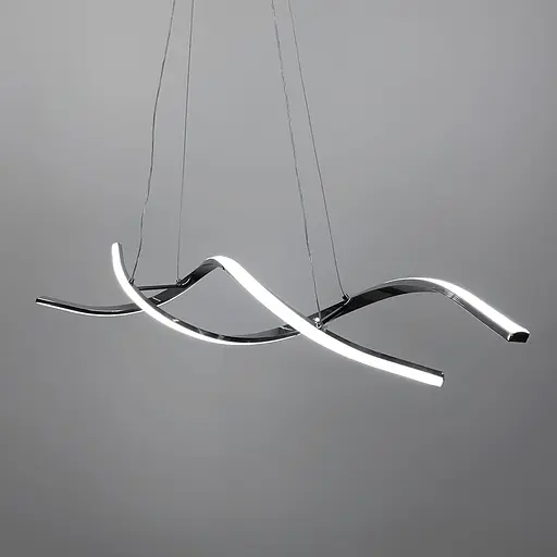 Видовжена люстра Gemo Led у срібному каркасі 100 см Line.F H 18L-1000 CH - фото 4