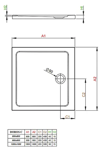 Душовий піддон Radaway Doros C 100x100 SDRC1010-01 - фото 3