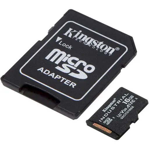 Карта пам'яті Kingston 16GB microSDHC Industrial C10 A1 pSL C Card + SD Adapter SDCIT2/16GB (SDCIT2/16GB) - фото 2