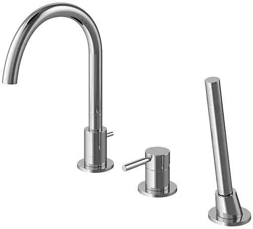 Смеситель для ванны Kohlman Roxin хром на борт ванны QB241R Хром - фото 1