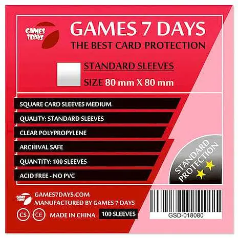 Аксесуар Games 7 Days Протектори для карт Games7Days 80 х 80 мм Square Medium, 100 шт. STANDART (GSD-018080)