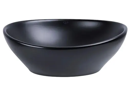 Комплект Qtap Dove: Раковина накладная овальная 415x340x140 мм Matt Black + Донный клапан PU03 (QT063078MBMBN47307) - фото 2