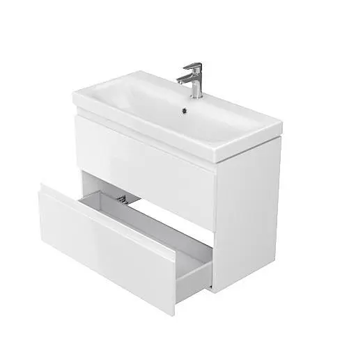 Тумба для ванної кімнати Cersanit Cet В06 з умивальником Cersanit Moduo Slim 80 см Білий UN509-044 30412 - фото 4