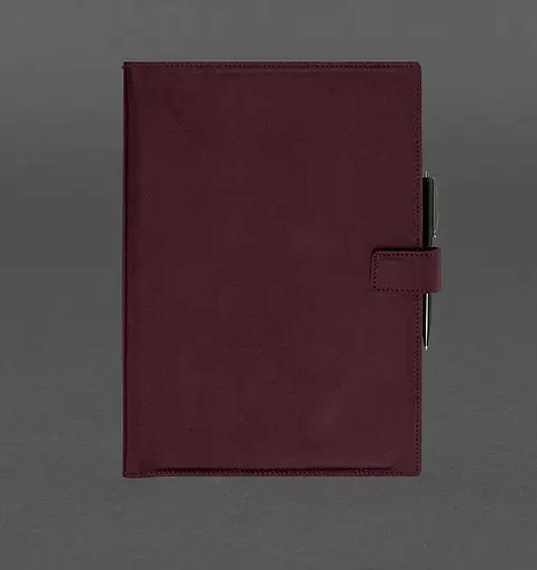 Шкіряний блокнот А4 (софт-бук) 9.2 бордовий Crazy Horse - фото 1