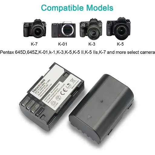 Сменная батарея D-Li90 Newmowa (2 шт.) и двойное зарядное устройство USB для Pentax D-LI90 и Pentax 645D, 645Z, K-01, k-1, K-3 - фото 4