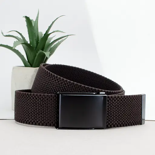 Ремінь-гумка чоловічий на затиску PS-40023 (115 см) коричневий плетений - фото 1