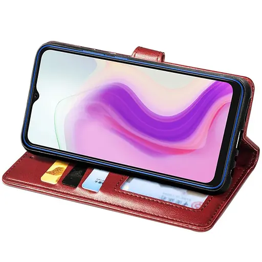 Кожаный чехол-книжка Getman Gallant PU для Umidigi A9 Красный - фото 2