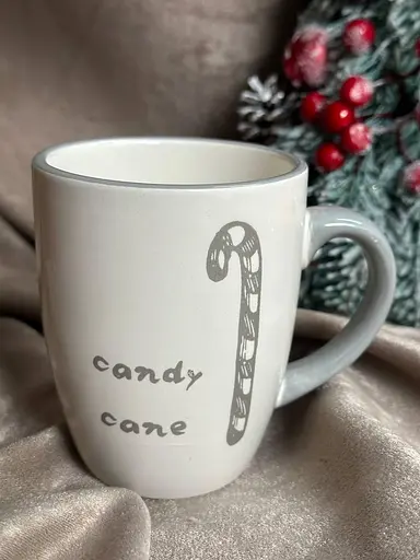 Чашка керамічна Lefard 858-0035 Цукеркова тростина новорічна 330 мл Біла - фото 2