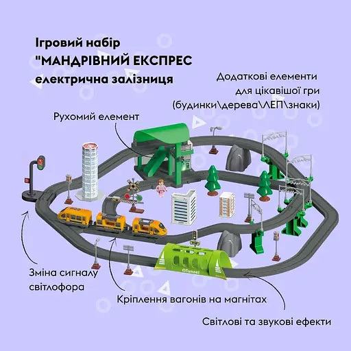 Ігровий набір Otamanko Мандрівний Експрес помаранчевий 98 деталей - фото 2