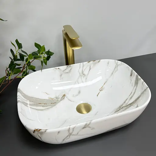 Умивальник VBI Ravenna aiax glossY накладний VBI-011205, Мармур - фото 2