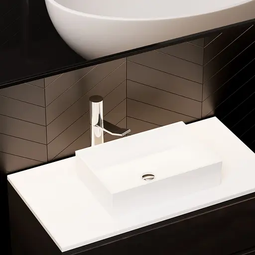 Раковина матовая накладная Amidicon Ring 60 580x390 из литого камня RING_60_MAT, Белый матовый - фото 8