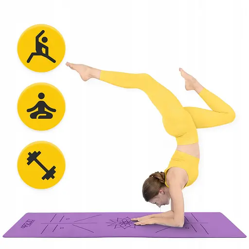 Коврик (мат) спортивный 4FIZJO PU 183 x 68 x 0.4 см для йоги и фитнеса 4FJ0589 Violet (P-5907739319548) - фото 10