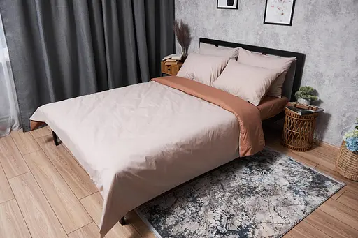 Комплект постільної білизни Moon&Star Бязь Gold Люкс Brown Blanc King Size 220x240 наволочки 4х70х70 - фото 1