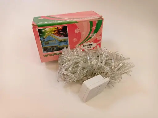 Гирлянда A-plus 200L Нить Прозрачный Провод Холодный Белый Свет 18М 165-Cl107W - фото 3