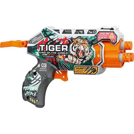 Игрушечный детский пистолет мех. с барабаном и мягким. патронами (4 шт.) (Тигр) (15 х 11см) - фото 1