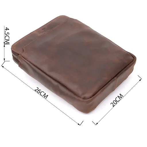 Чоловіча сумка через плече з натуральної шкіри вінтажної SHVIGEL 20х26х4,5 см sum0027434 - фото 3