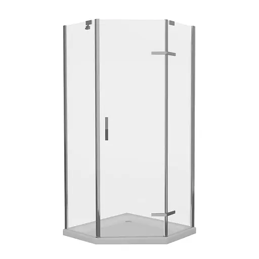Душевая кабина Eger Stefani 100x100 на низком поддоне 599-535-100, прозрачный, хром - фото 1