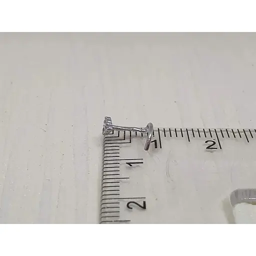 Срібна сережка-пірсинг Астор в ніс з фіанітами. 818-2442Р - фото 4