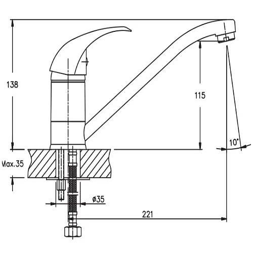 Змішувач для кухні Haiba PREMIERE 004 HB0347 - фото 2