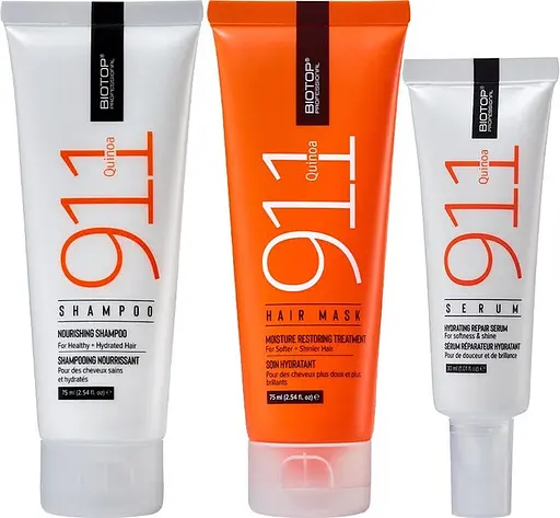 Дорожній набір для сухого та пошкодженого волосся Biotop Hydration Travel Kit Quinoa Шампунь Сироватка Маска - фото 2