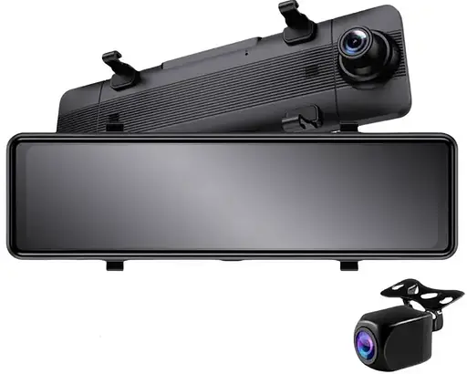 Зеркало видеорегистратор DVR C109 10.26" 2k (2 камеры) Wi-Fi Bluetooth AUX Android Auto CarPlay - фото 2