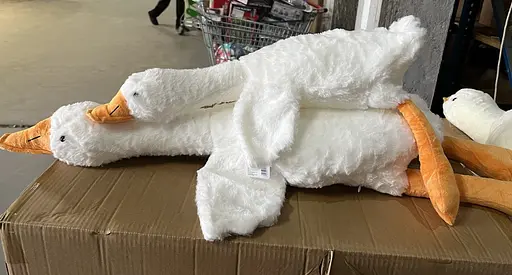 Іграшка - подушка Гусь обіймусь антистрес м'який великий 130 см білий - фото 2