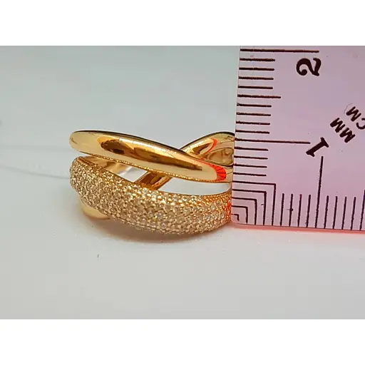 Золоте кільце Імперія золота з фіанітами. КВ743И 16,5 - фото 4