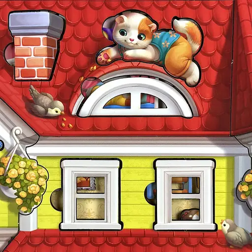 Дерев'яний пазл-вкладиш "Котячий літній будинок" Ubumblebees (ПСД272) PSD272 - фото 12