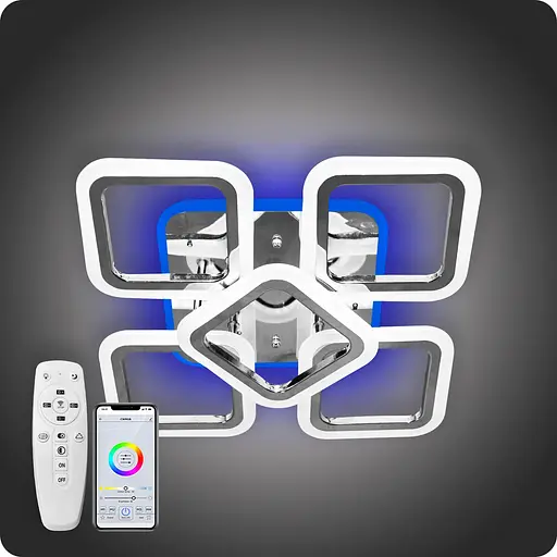 Люстра світлодіодна 517 Dlight 3color з пультом 65Вт Хром (01848) - фото 2