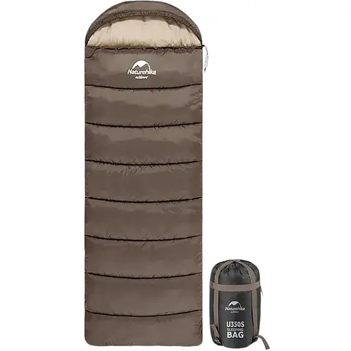 Спальник з капюшоном Naturehike U250S NH20MSD07, 0°C правий коричневий - фото 1