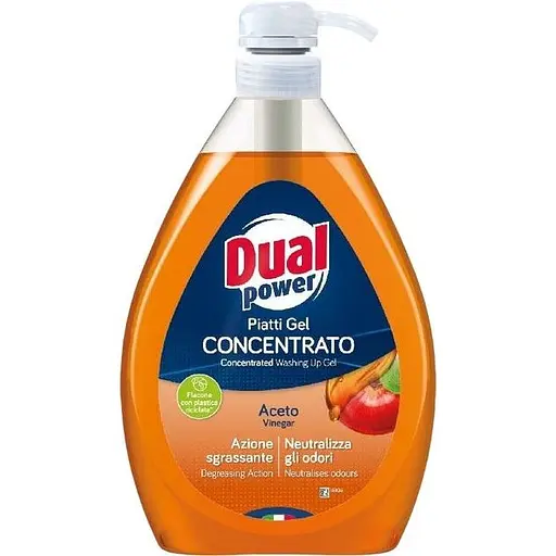 Гель концентрат для миття посуду Dual з яблучним оцтом 1000 мл