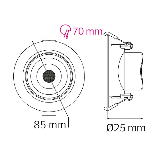 Світильник врізний поворотни "NORA PRO-5" 5W 3000K, 4500K, 6000K білий - фото 2