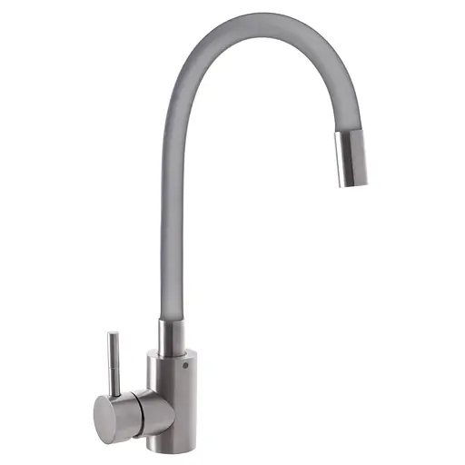 Змішувач для кухні Mixxus SUS 011 із силіконовим виливом gray SS2799 Нержавіюча сталь - фото 1