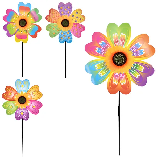 Ветрячок цветок, диаметр 35,5 см, подсолнух, палочка 52 см, 36x36x4 см (В ассортименте) - фото 2