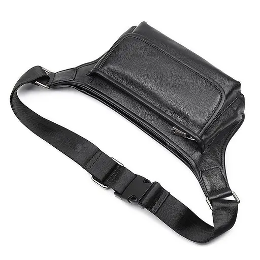 Чоловіча шкіряна сумка на пояс John McDee 24.5х14х6 см sum0025998 - фото 9