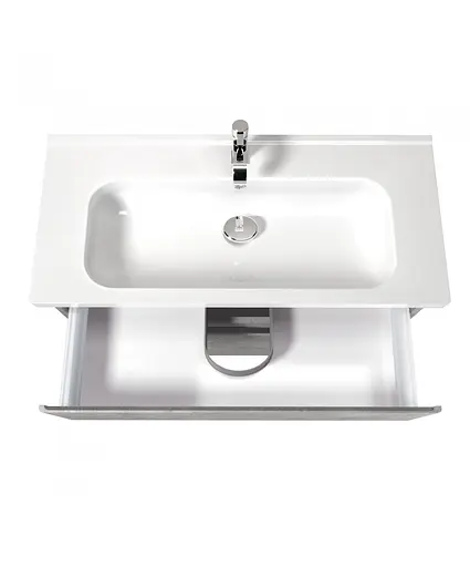 Тумба Мойдодир Палермо 100-U з умивальником ID-100 бетон світлий Сірий - фото 5