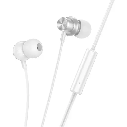 Навушники провідні, вакуумні, Hoco M110, з мікрофоном, 3.5 мм, 1.2м, сріблясті