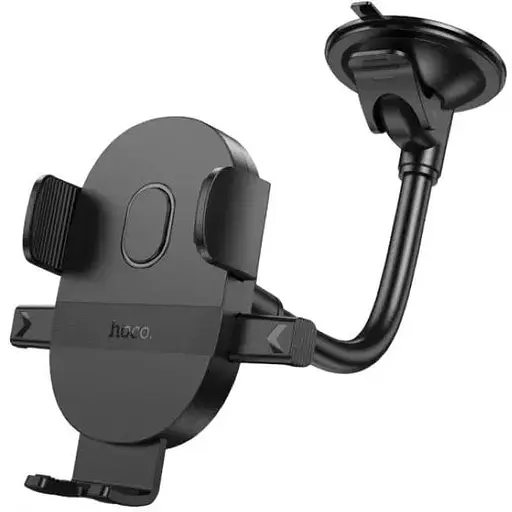 Держатель для телефона в машину Hoco H20 Mighty one-button car holder windshield черный - фото 1