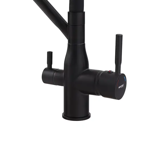 Змішувач для кухні Mixxus Premium Gravity 021 Black з гнучким виливом MI6978 Чорний матовий - фото 5