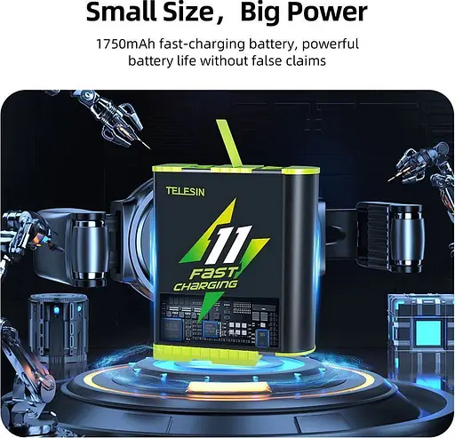 Акумулятор Telesin для GoPro HERO12/11/10/9 1750mAh (GP-FCB-B11) [76203] - фото 4