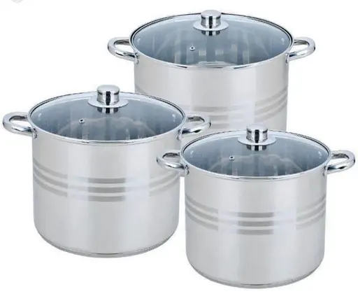 Універсальний набір каструль з кришками Bohmann BH-3462 6 предметів 3 каструлі з нержавіючої сталі - фото 2